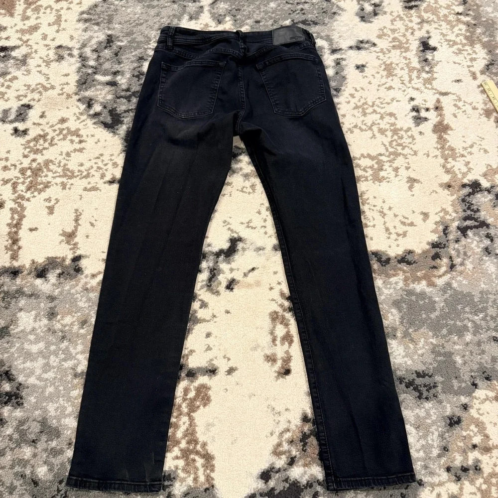 Liverpool Eco Logic Jeans Mens 30x32 Black Bullet Dark Slim Straight Stretch